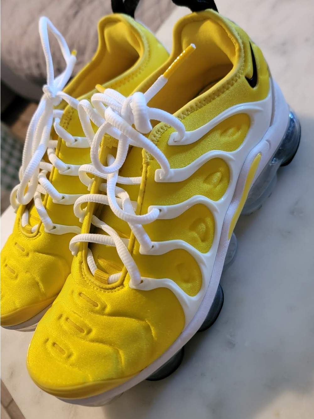 Nike Womens Yellow Sneakers with White Cage Detail